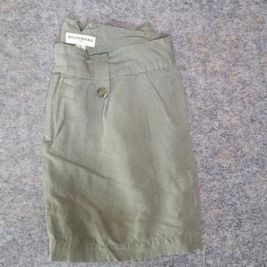 Banana Republic Linen Blend Skirt Olive‎ Green Casual Career Size 14